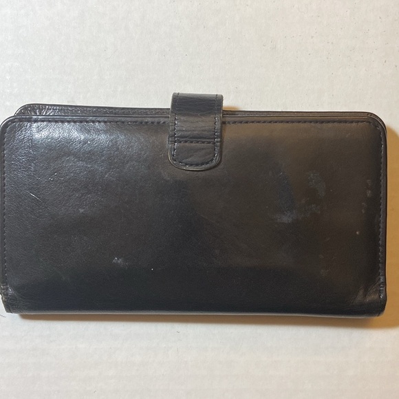 COACH Vintage Black Leather Wallet, Checkbook, ID, Credit Cards Pen Holder VTG - Picture 2 of 7